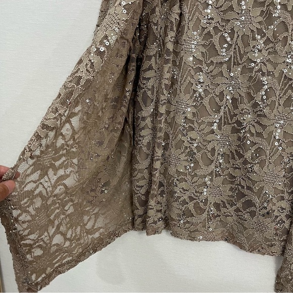 Set of Two Catherines Light Brown Sequins Cardigan and Top size 26W Formal - Picture 4 of 9